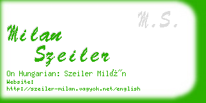 milan szeiler business card